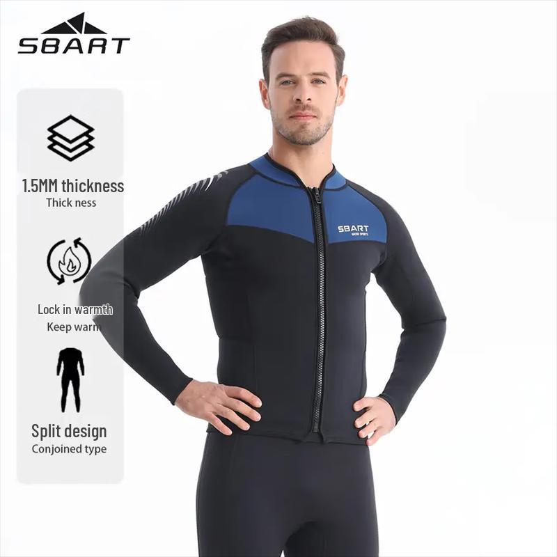 SBART 1.5mm Two-Piece Long-Sleeve Wetsuit with Zipper Jacket
