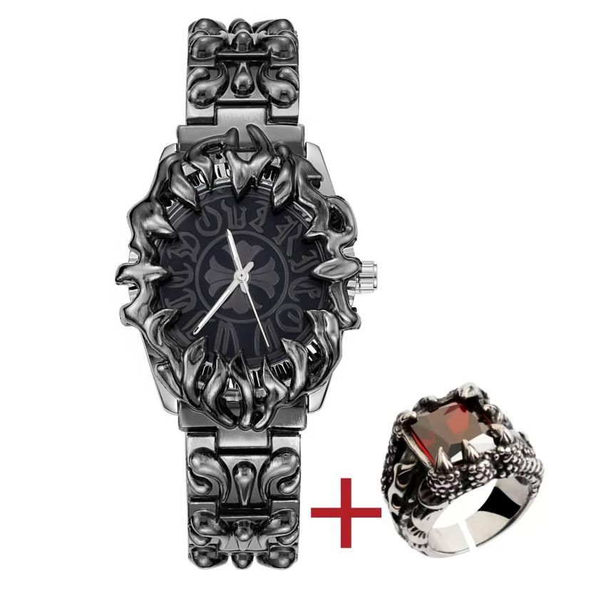 Nye High-end Kløer Alabast Ure Mænd Vandtæt Kalender Kvarts Armbåndsure Mandligt Ur Relogio Masculino med Rød Ring