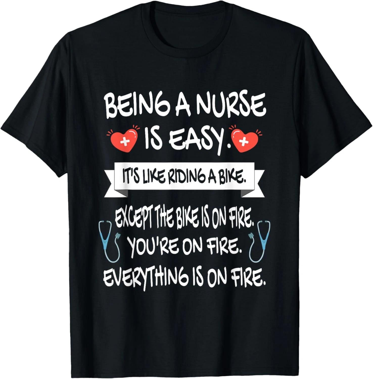 

Being A Nurse Is Easy Nurselife Funny Sarcastic Nurse T shirt XL