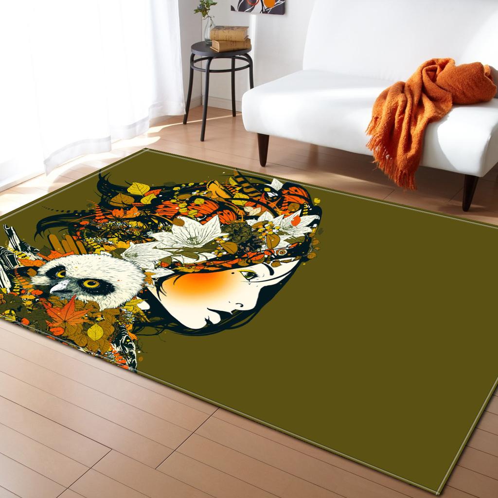 Creative Living Room Carpet Bedroom Dining Room Floor Mat Pattern Size