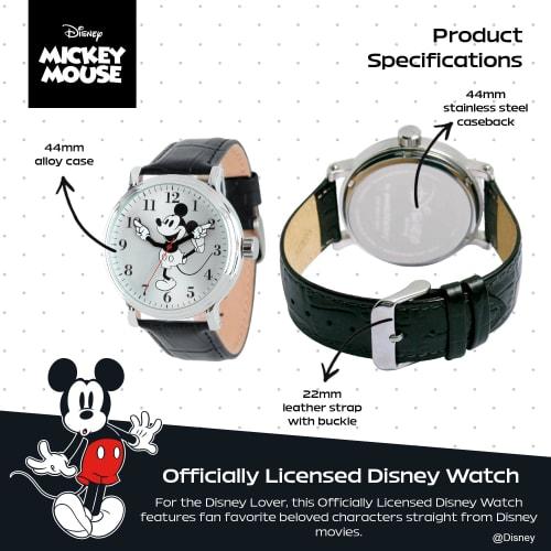 Disney Men's W001862 Mickey Mouse Analog Display Analog Quartz Black Watch