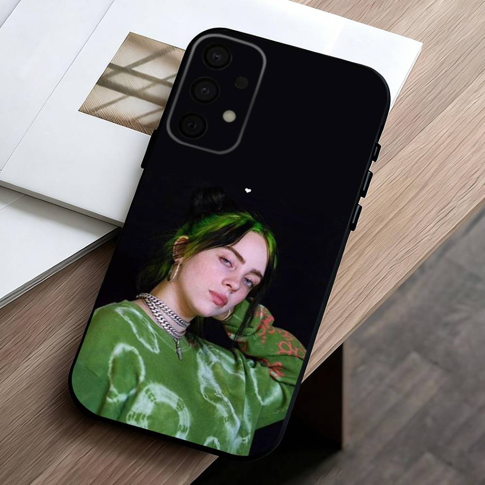Singer B-Billie E-Eilish-H Phone Case For Samsung Galaxy A73,A72,A71,A70,A53,A52,A51,Soft Silicone Black Cover