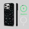 Black Scary Ghost Eye Monstrous Line Art Phone Case Magesafe Magnetic Wireless Charge Case For iPhone 16 14 Pro Max Plus Mini