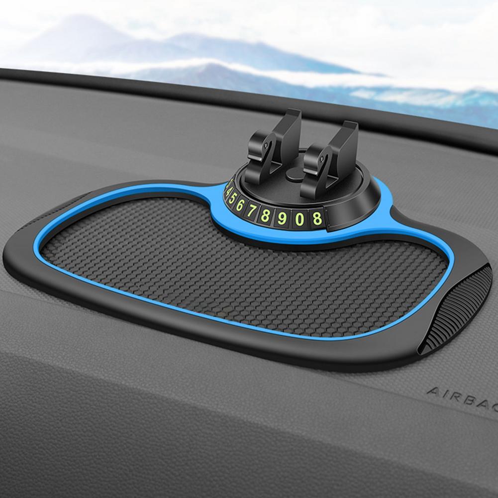Anti-slip Car Phone Holder Pad Mat With Parking Number Plate 3 In1 Dashboard Pad Car Dash Organizer For Car Interior Accessories