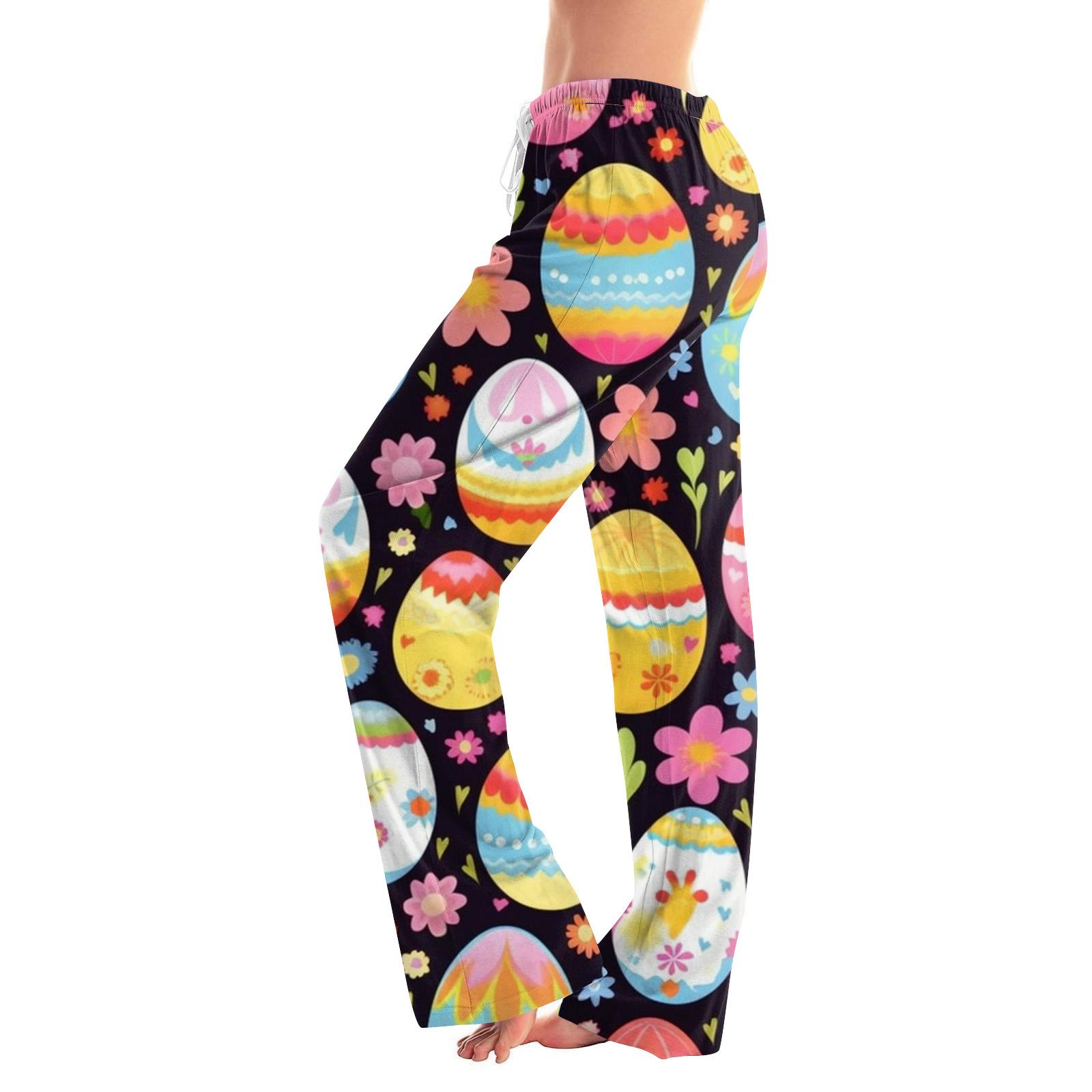 

Women s Fashion Loose Casual Printed Casual Pants S жовтий