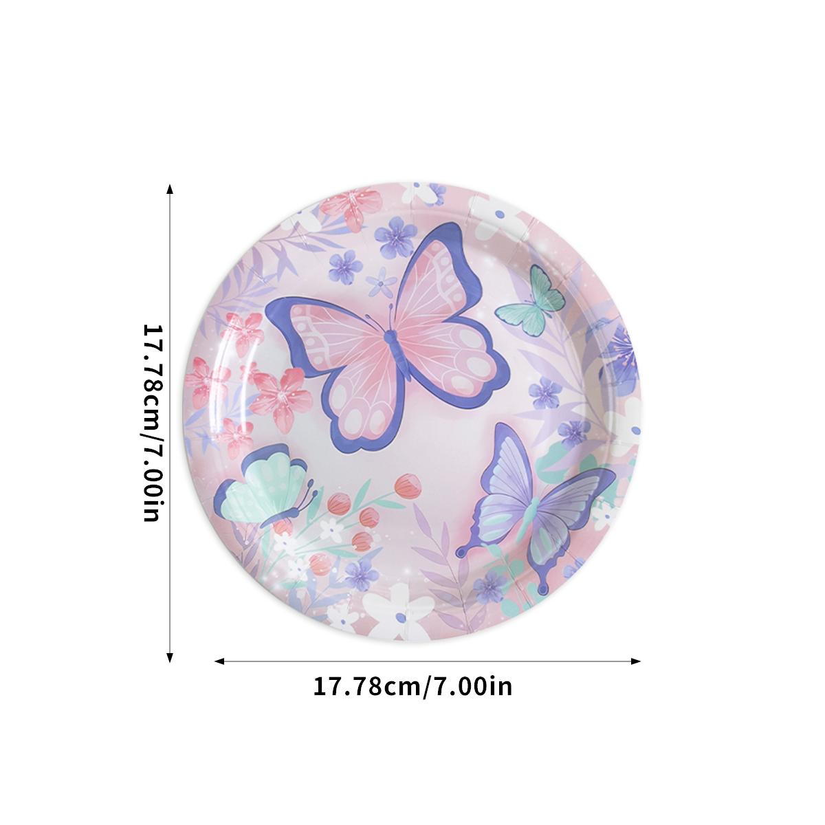 

Бабочка День рождения Посуда Розовый Фиолетовый Бабочка Цветочный Принт Бумажная Тарелка Чашка Салфетка Скатерть Весенний Декор для Девичьей Вечеринки