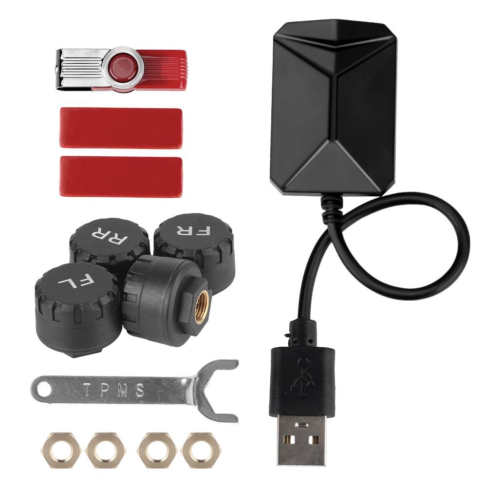 With 4 Sensors USB Android Car TPMS Android Navigation Alarm System Wireless Transmission TPMS Tire Pressure Monitoring System