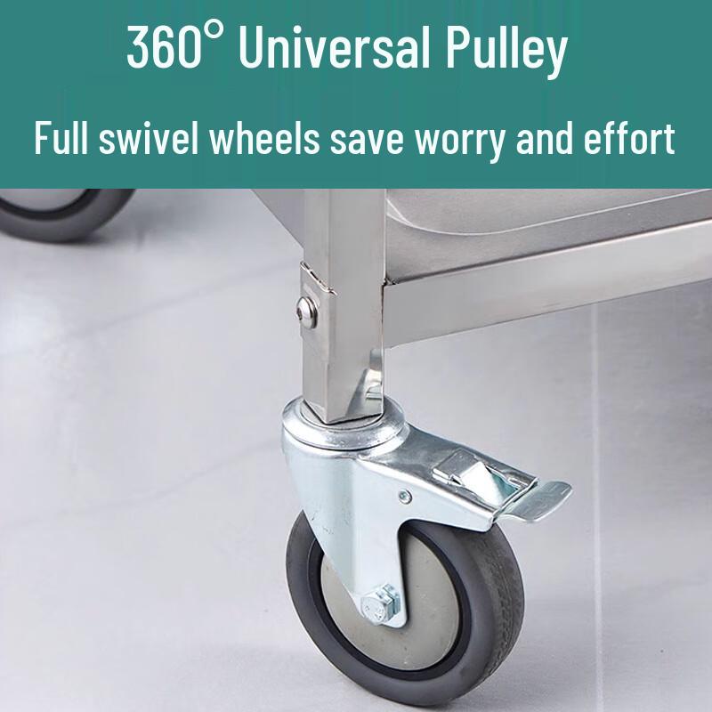 Yingbai Commercial Stainless Steel 2-Tier Serving Cart