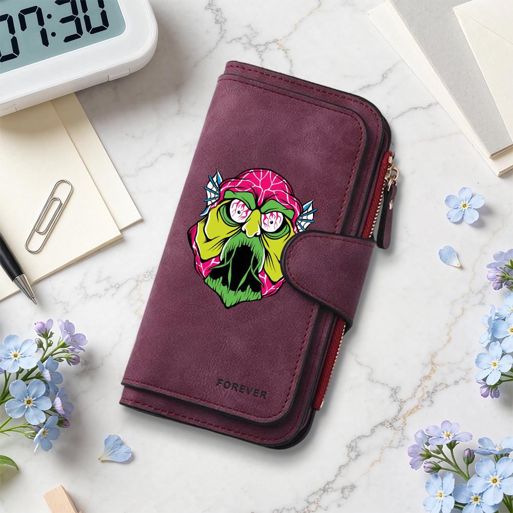 Monster Pattern Long Wallet Fashion Casual Multi Card Holder Portable Purse