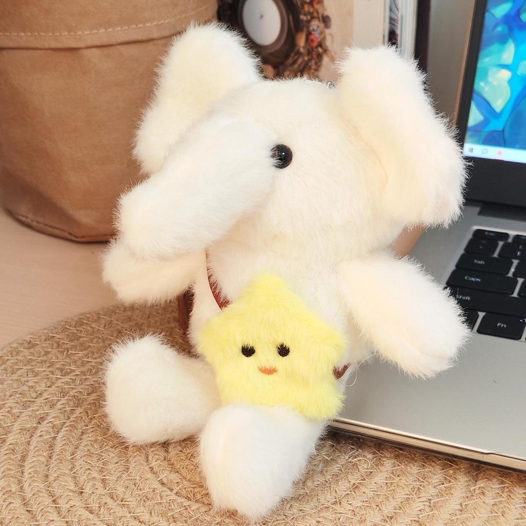 Cartoon Cute Star Elephant Plush Hanging Ornament - Small Doll for Wedding Toss