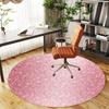 1pc Pink Glitter Round Chair Mat Office Area Rug - Non-Slip, Floor Mat for Office, Bedroom, and Indoor Decor P127214