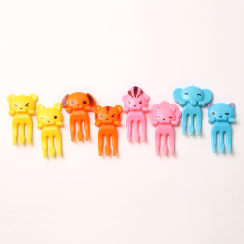 Kinderen Anime-Stijl Dier Vruchtenvork Prikkertjes Set - Giraffe Cartoon Ontwerp voor Bento en Snacks