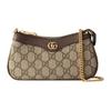 Gucci Pochette in Tela Ophidia con Pelle, Borsa a Spalla Borsa a Mano, Borsa a Spalla Mini da Donna Beige ed Ebano 764960-K9GSG-8367