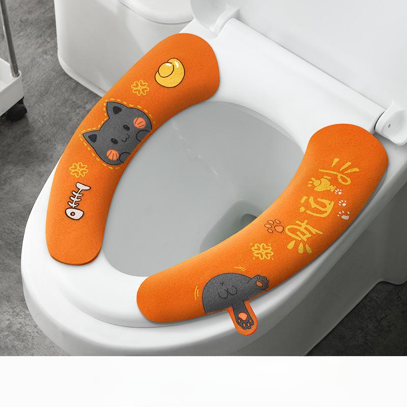 Toilet Seat Four Seasons Universal Toilet Seat Mat Household Toilet Stick Type Seat Cover Waterproof Washer