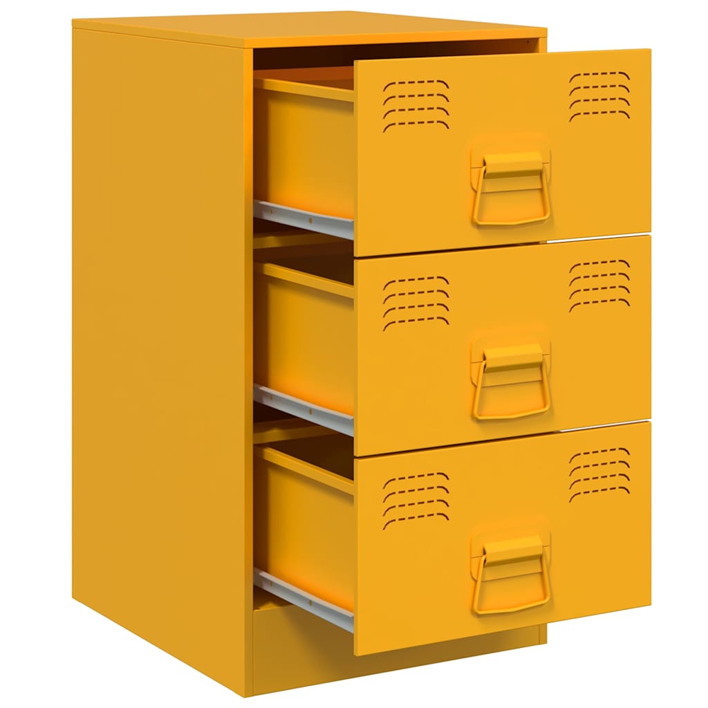 Nightstands 2 pcs. Mustard Yellow 34.5 x 39 x 62 cm Steel