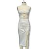 European & American Style Sexy Off-Shoulder High Slit Strapless Summer Dress for Women