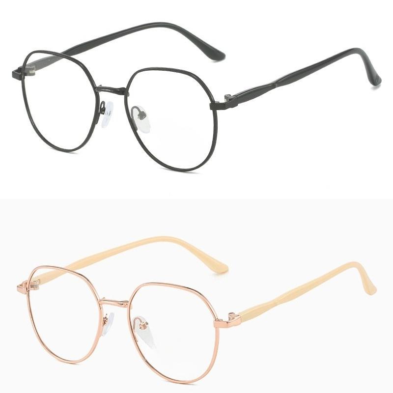 2pcs Anti Radiation Metal Oval Eyeglasses for Women Square Frames Fashion Candy Color