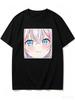 2026 New Unisex Crew Neck Casual Short Sleeve Square Frame Blushing Close Up Alisa Mikhailovna Kujou Anime Print TShirt