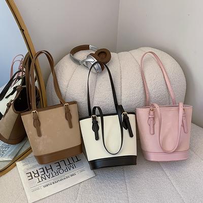 Großvolumige Modische und Elegante Pendeltasche für Damen Im Frühling und Sommer Neue Einfache und Trendige Ein-Schulter Schräge Eimer-Tasche