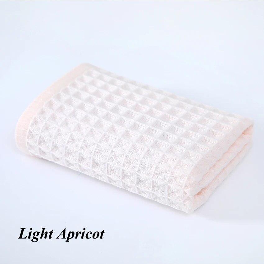 

Вафельное хлопковое банное полотенце, мягкое сотовое сильно впитывающее полотенце для душа для лица для взрослых и детей, домашняя ванная комната, душ, спа, плавание 34*74/70*140 см 34x74cm абрикосовый света