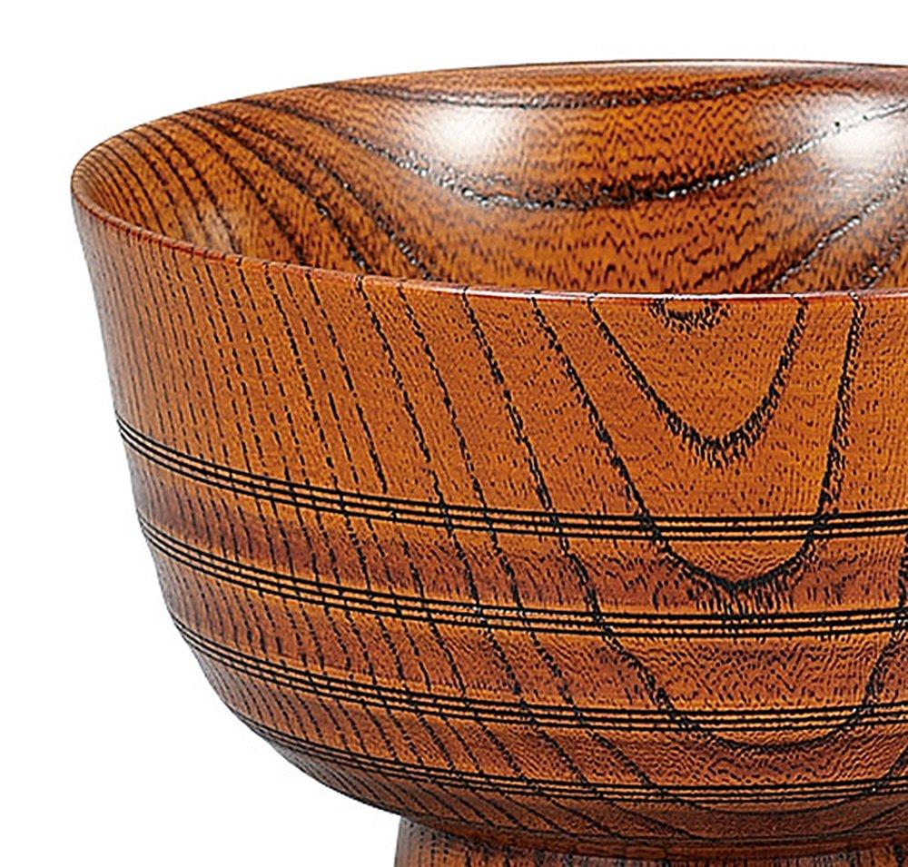 Miyamoto Sangyo Keyaki Made by Nakade 430ml Bowl, 4.2mm, Flat-striped, Hiromichi,