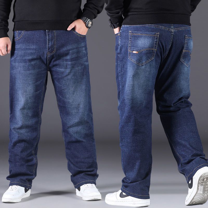 10XL Übergröße Jeans Herrenmode Herren Jeans Weite Bein Jeanshose Hosen Für Männer Arbeiten Wandern Alltagskleidung Lose Große Größe Jeans