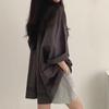 Spring Solid Simple Oversized T-shirt Summer Women Harajuku Long T Shirt Goth T-shirts Split White Black Long Sleeve Tops