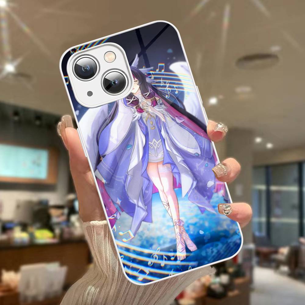 Genshin Impact Columbina Für iPhone 14 13 12 Mini 11 Pro XS Max X XR 14 Plus Gehärtetes Glas Cover