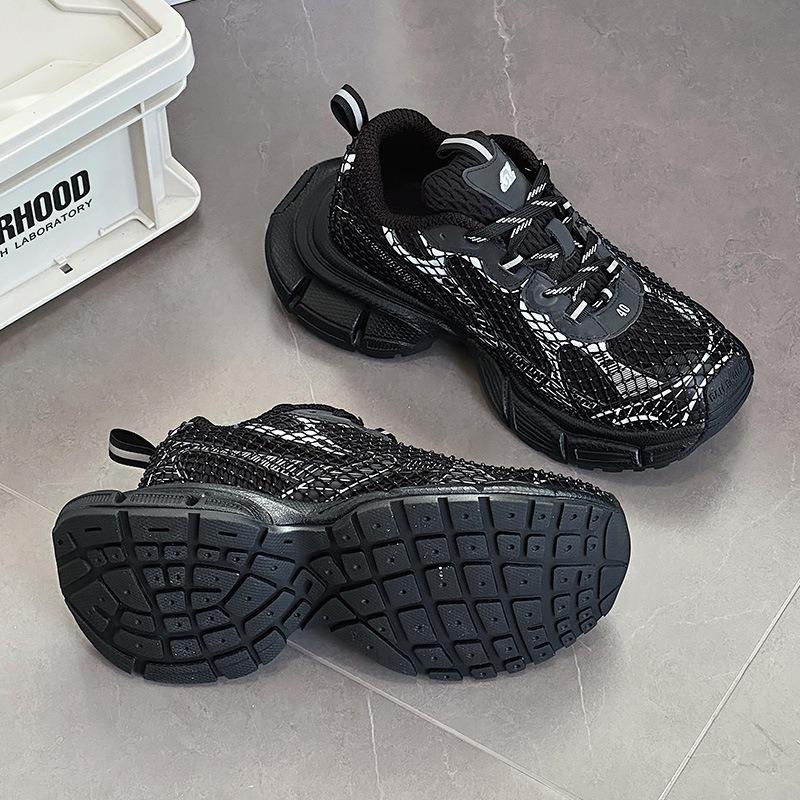 Filet de pêche strass chaussures de marée de printemps pour femmes chaussures de sport décontractées polyvalentes à semelle épaisse et légères