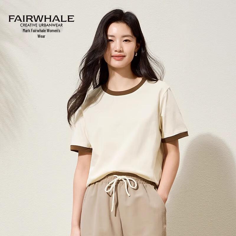 Mark Fairwhale Women's Color Block Round Neck Cotton T-shirt