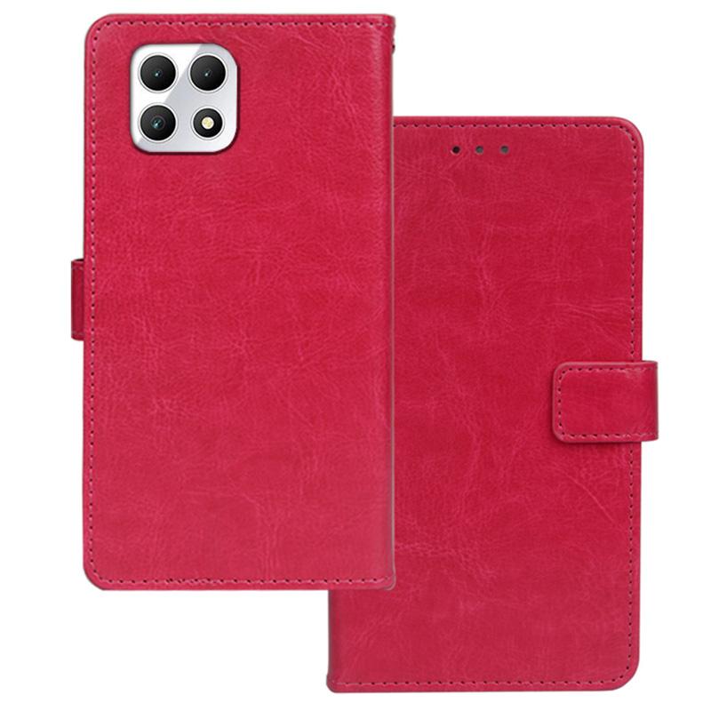 

For T-Mobile REVVL 7/T Phone 2 5G Case Crazy Horse Textrure Leather Phone Cover Card Slots Rose