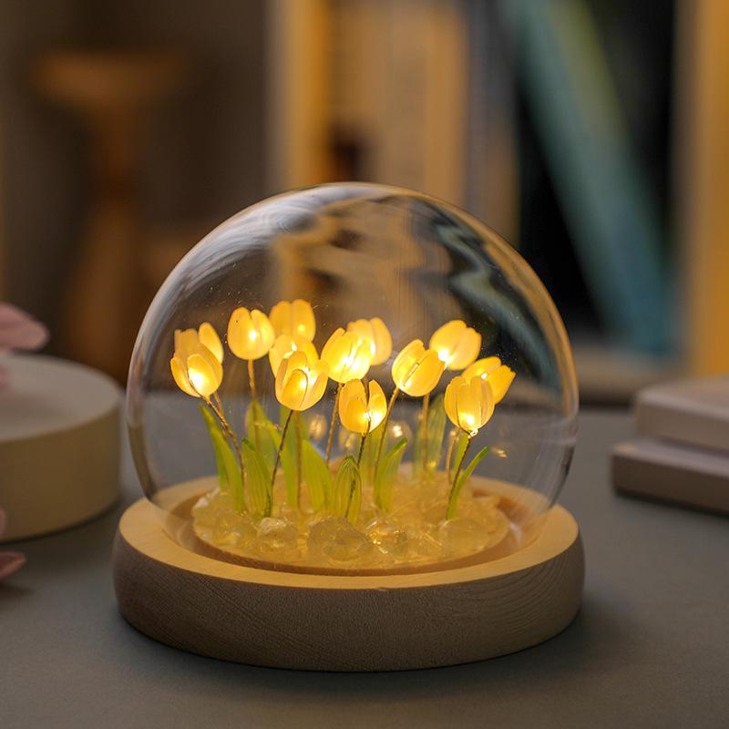 Tulip Night Light DIY Kit: Creative Desktop Ornament Gift for Girls' Bedroom or Valentine's Day