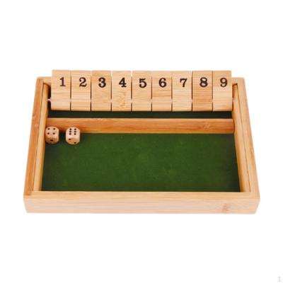 Interactive Wooden Board Game Shut The Box for Kids And Adults with 9 Numbers