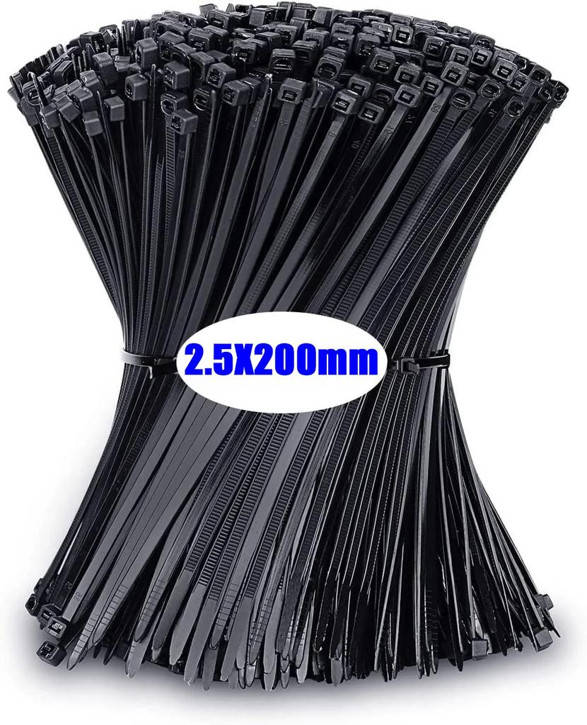 500 sztuk Nylonowych Opasek Kablowych Regulowane Samozamykające Paski do Wiązania Przewodów Pętla Mocująca Wielokrotnego Użytku Plastikowe Opaski do Kabli do Domu Biura