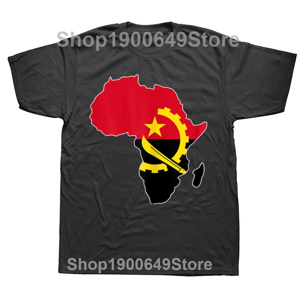 Funny Vintage I Love Angola Flag Africa Map Graphic Tshirt Men Women Hip Hop Oversized T Shirt 100 Cotton Comfort Tshirts