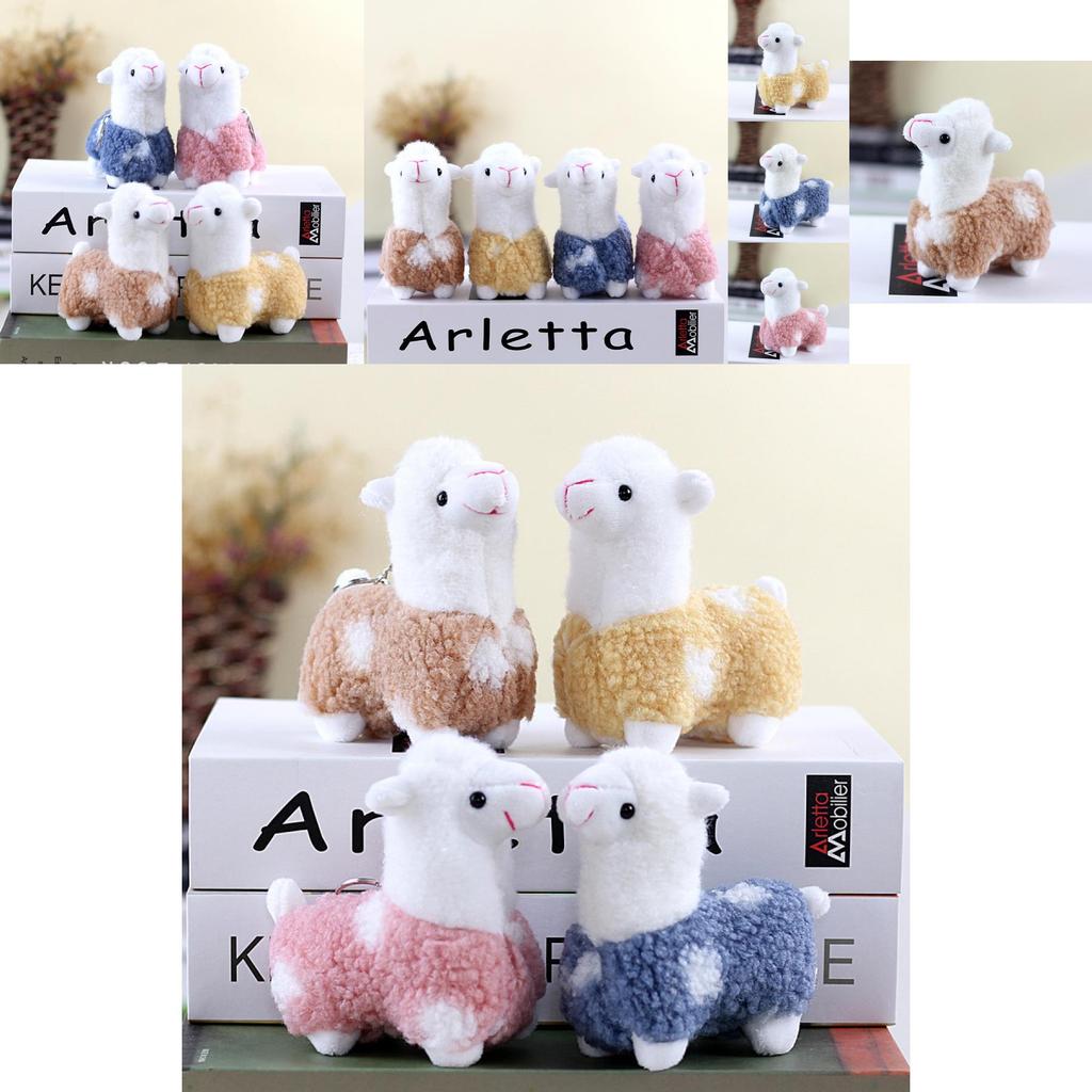 Niedliches Mini Alpaka Plüschtier Weicher Kurzplüsch Schlüsselanhänger für Geschenke und Feiern