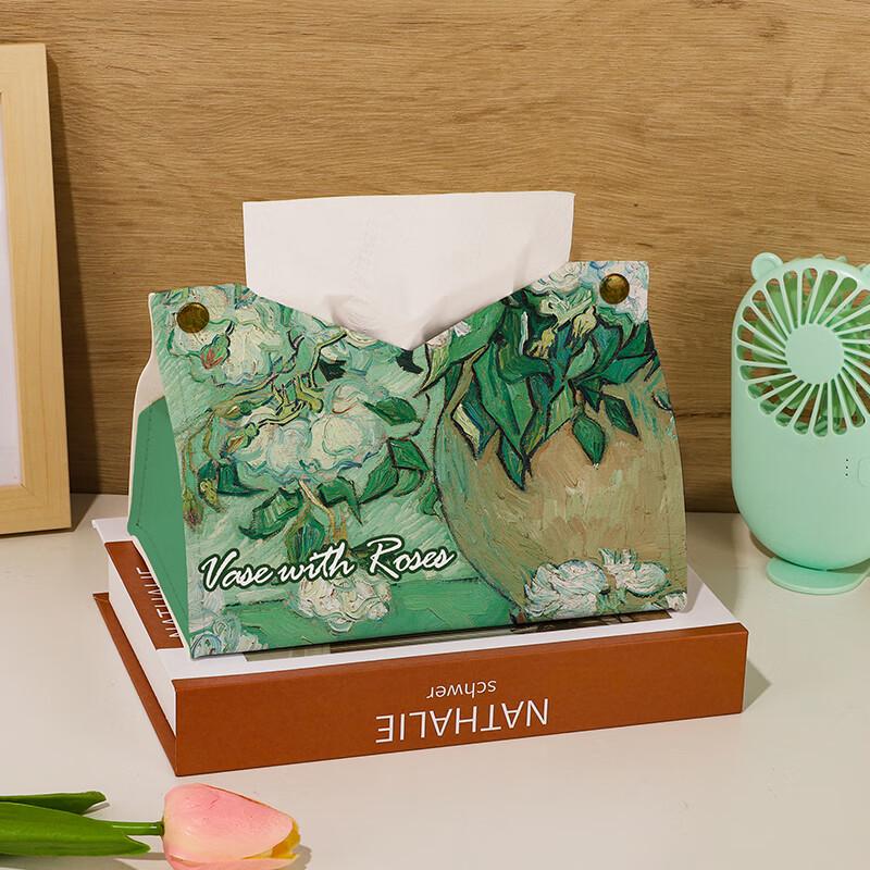 Luxury Van Gogh Rose Oil Painting Tissue Box