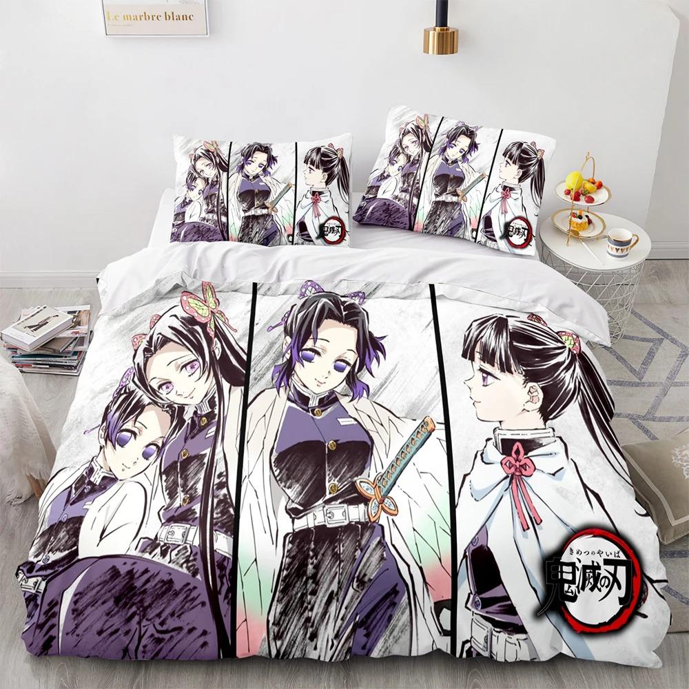 Juego de Cama de Demon Slayer Individual Twin Full Queen King Size Anime Kawaii Juego de Cama Aldulto Niño Dormitorio Juegos de Funda Nórdica 3D