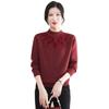 Mom's Wear Fleece Sweater: Autumn/Winter Semi-High Neck Base Top for Middle-Aged and Older Women - Warm Innerwear.