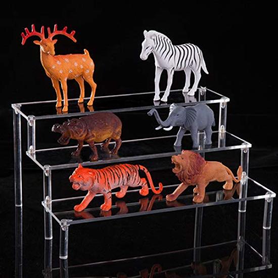 Acrylic Stage Collection Case, Acrylic Tamashii Stage Figure Shelf Display, Accessories, Figure Collection, Assembled Stand (Clear, 3 Tiers)