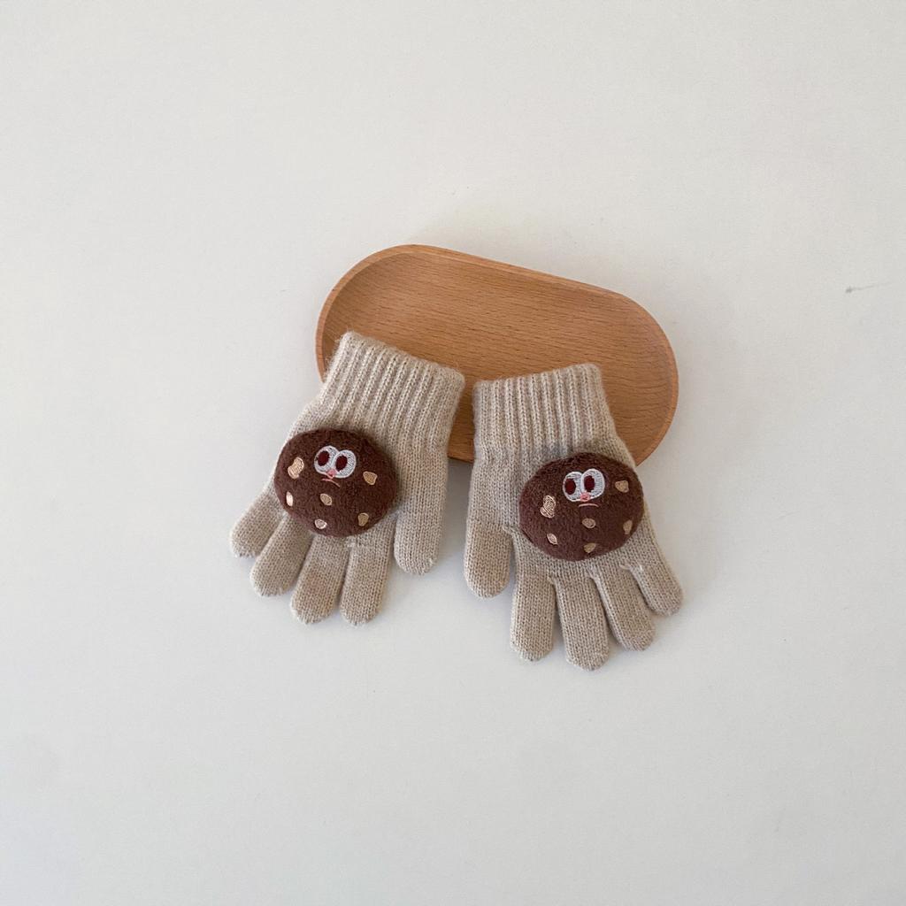 Guantes Infantiles Coreanos Nuevos de Invierno Ins Dibujos Animados Dedos Divididos Cálidos de Punto Cinco Dedos Guantes de Moda para Niños y Niñas
