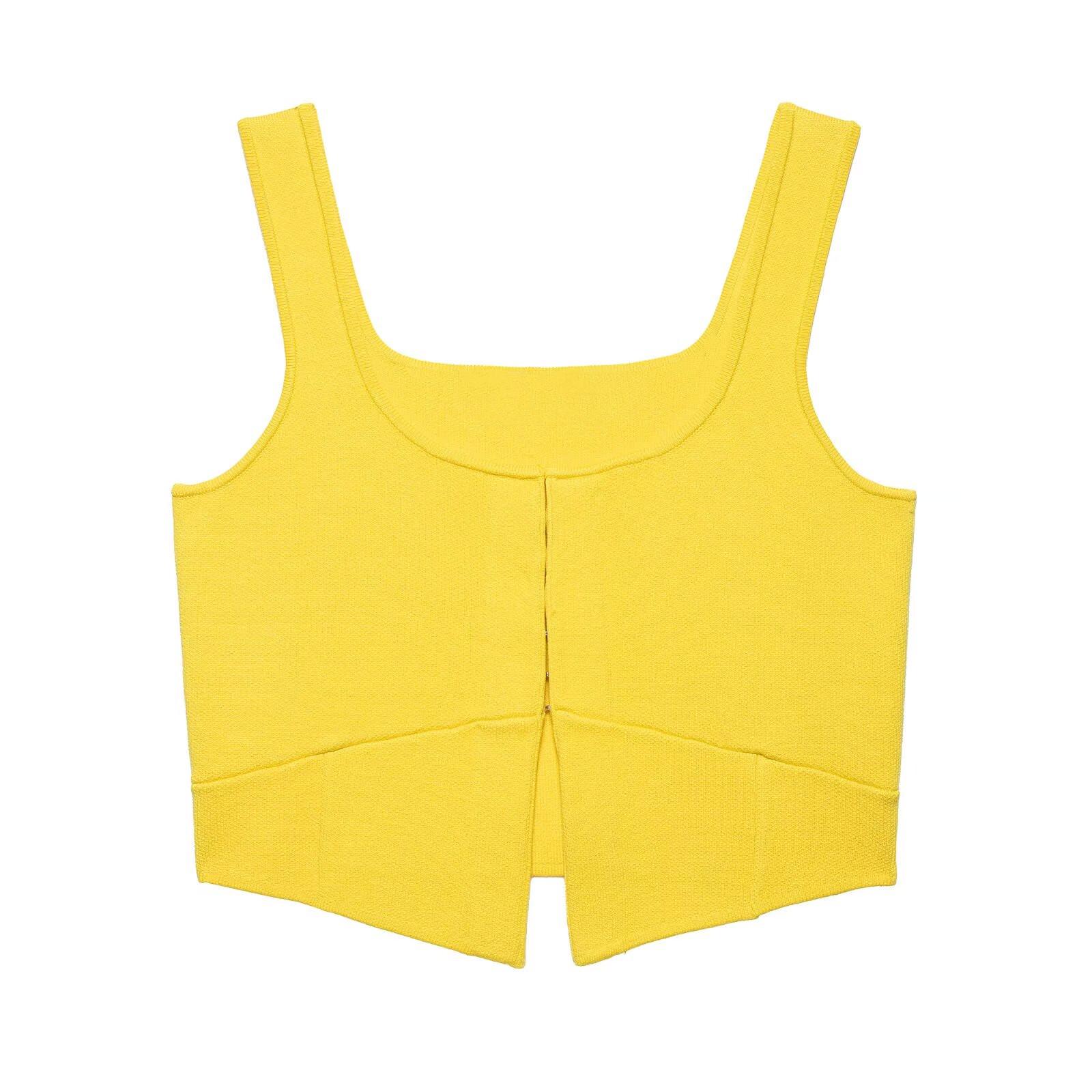 

Spring/Summer 2025 Women s Slim-Fit Minimalist Knit Top M жёлтый