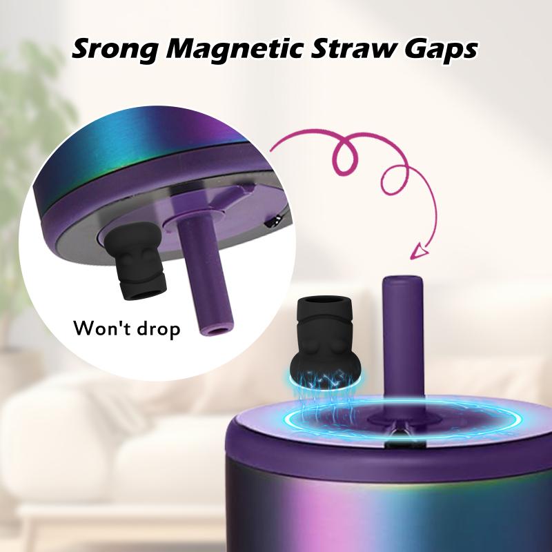 1 Pcs Portable Magnetic Suction Straw Cap Drinking Dust Plugs Tips Cover Reusable Silicone Dust Caps Water Bottle Accessories