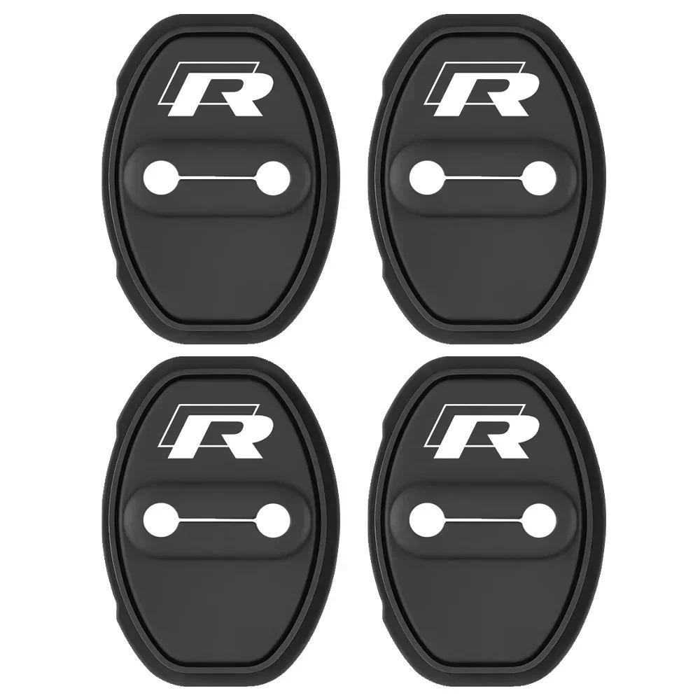 2/4Pcs Silicone Car Door Lock Cover Protective Decoration Case For Volkswagen Golf 4 Passat B8 B5 VW Sharan Polo 6R Tiguan Rline