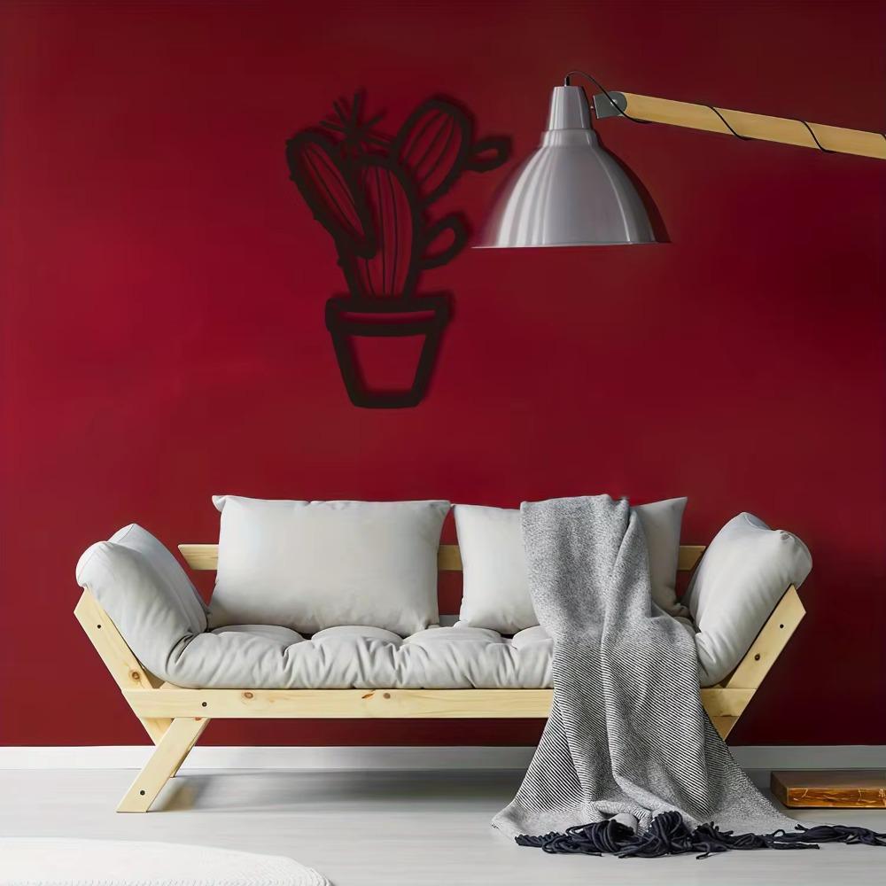 1pc Cereus Metal Cactus Wall Art Modern Metal Wall Sculpture Stylish Cactus Design Elegant Wall Decor for Contemporary Spaces