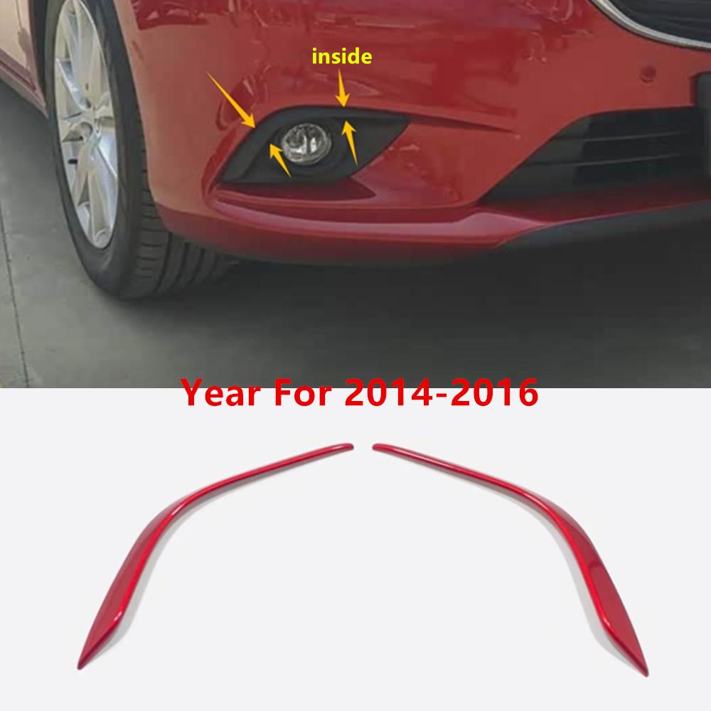 For Mazda6 Mazda 6 Atenza 2014 2015 2016 2017 2018  Body Head Front Fog Eyebrow Trim Light Lamp Frame Stick ABS Chrome Cover