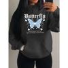 Lightning Butterfly Art Character Print Women Hoodies Hip Hop Pocket Hoody Sportswears Fleece Soft Clothes