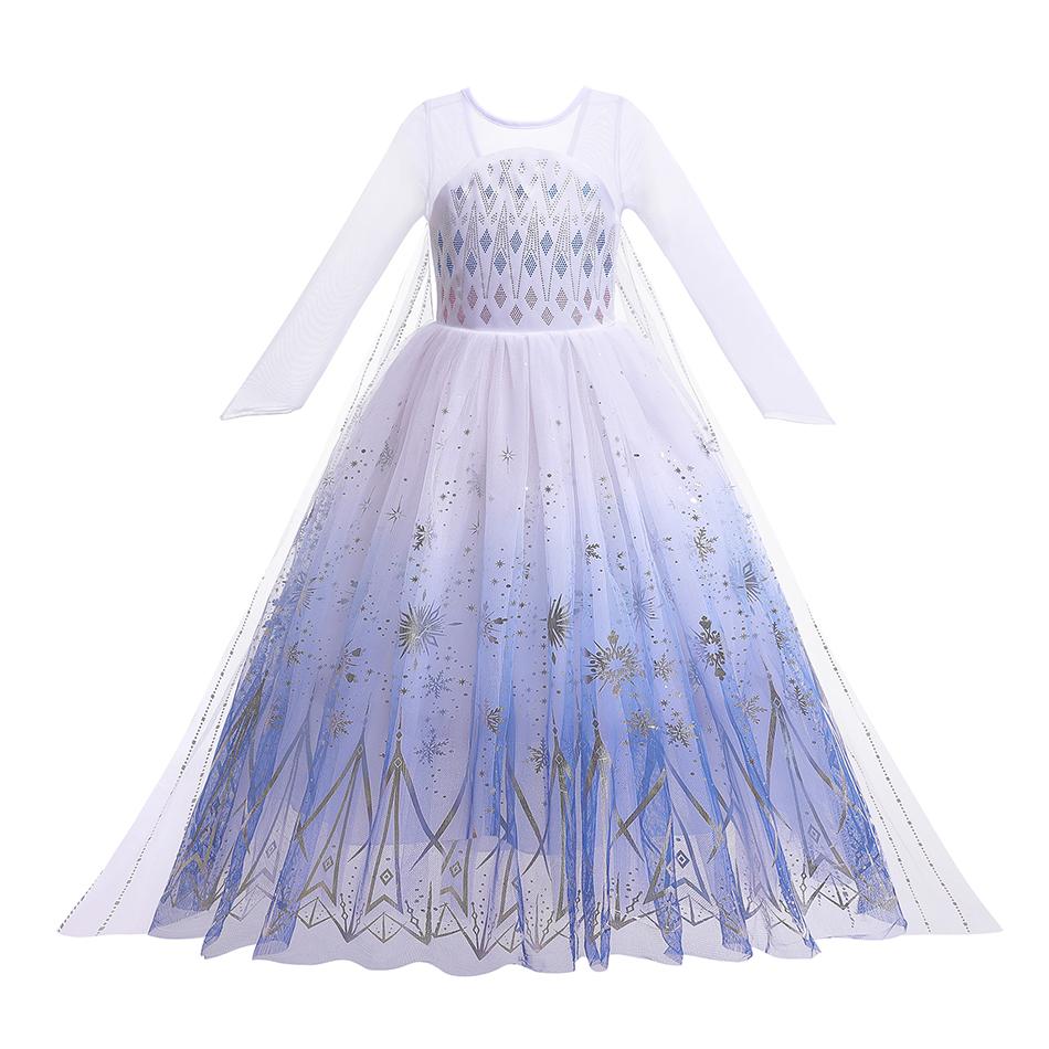 Costume da Principessa Cosplay per Bambina Regina delle Nevi Vestito Halloween Carnevale Vestiti Carini Cosplay Abbigliamento per Feste Serale per 2-10 Anni