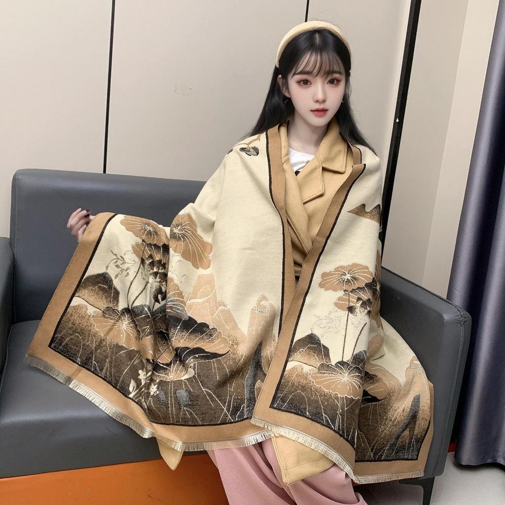 Liu Yifei Langer Schal Damen Winter Halswärmer - Hochwertiger Kaschmir-Imitat Strickschal