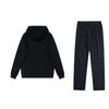 Li-Ning Solid Color Hooded Drop Shoulder Loose Pullover Long Sleeve Top And Mid Waist Elastic Pants Casual Sports Suit Men Suit AKLUA73-4+YWDT331-1